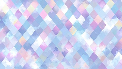 Pastel diamond pattern with clouds