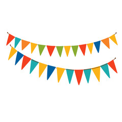 Colorful bunting flags in festive arrangement for celebrations  