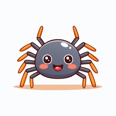 Obraz premium Adorable Animated Spider with Big Eyes and a Cheerful Smile on a White Background