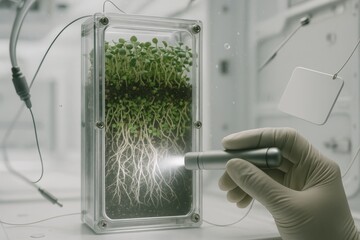 Microgravity Plant Development in Rhizobox with Inspection and Light Source