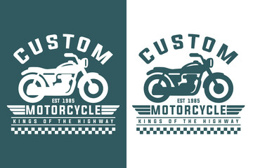 Fototapeta premium Vintage Motorbike Patch Illustration. Custom Garage Chopper Emblem Design