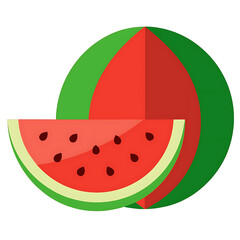Illustration of a slice of watermelon isolated on white background