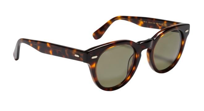 Vintage sunglasses with tortoiseshell frame, isolated on white background