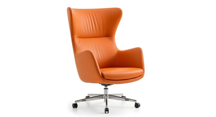 Obraz premium Bright Orange Ergonomic Office Chair with Swivel Base for Modern Workspaces