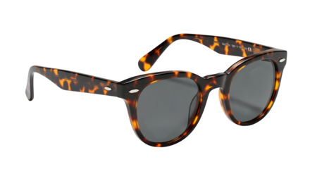 Vintage sunglasses with tortoiseshell frame, isolated on white background