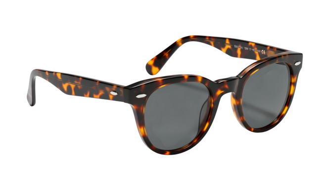 Vintage sunglasses with tortoiseshell frame, isolated on white background