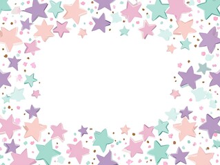Pastel stars frame