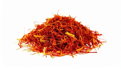 Fototapeta premium Hyper Realistic Close-up of Saffron Spice Isolated on White Background