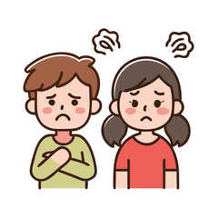 Think Worry Troubled Boy & Girl Icons