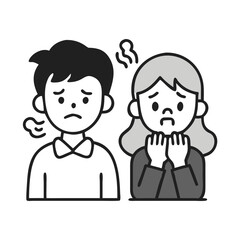 Think Worry Troubled Boy & Girl Icons