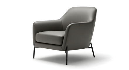 Fototapeta premium Contemporary Black Lounge Chair with Sleek Metal Legs for Minimalist Interiors and Modern Living Rooms