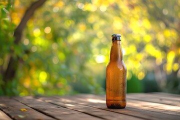 Beer bottle glass table drink.