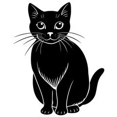black cat vector illustration