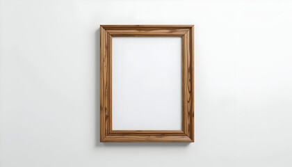 Wooden photo frame isolated on a white background with clipping path. Image display concept. 