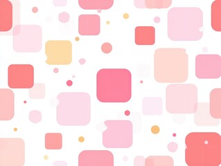 Abstract pattern of squares and circles in pastel shades