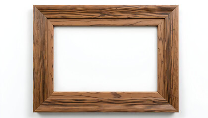 Wooden photo frame isolated on a white background with clipping path. Image display concept. 