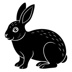 black rabbit vector illustration