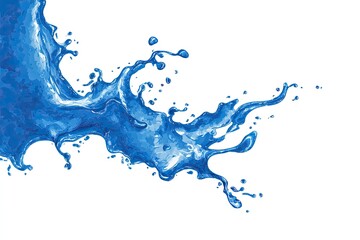 Vibrant blue liquid splashes against a white background