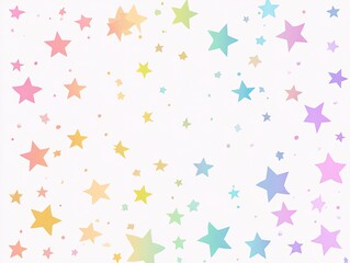 Rainbow star confetti on white background