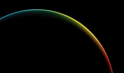 Rainbow curved edge on black background