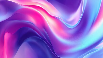 Fototapeta premium Abstract swirling neon pink blue light waves, digital art background for design
