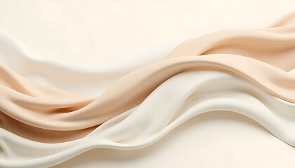 Soft flowing fabric in gentle waves of cream and peach tones