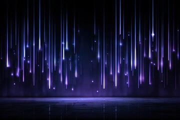Dark, glowing lines cascading down a dark space.