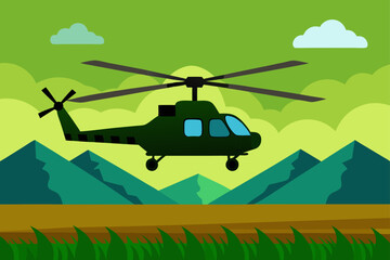 military helicopter vector illustration