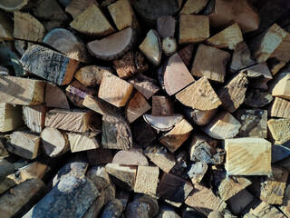 Captivating Close-Up of a Rustic Woodpile Showcasing Nature's Textures