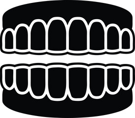 silhouette icon of healthy human teeth