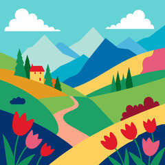 Obraz premium landscape with houses