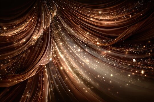 Rich, shimmering drapes with golden accents.