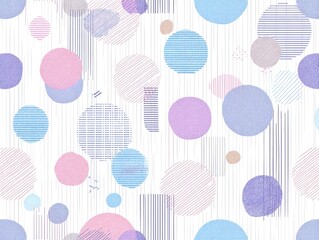 Abstract pattern of circles and lines in pastel colors