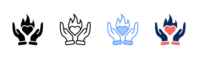 Passion Heart icon sheet multiple style collection