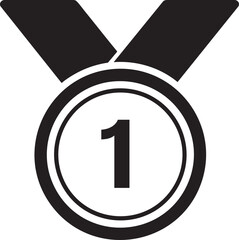  medal icon with number 1 