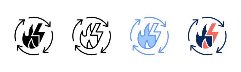 Energy Flow icon sheet multiple style collection