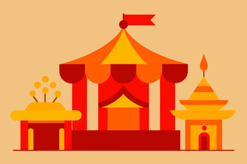 vector illustration of a temple in india