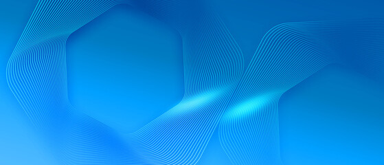 Modern abstract blue background with glowing geometric lines