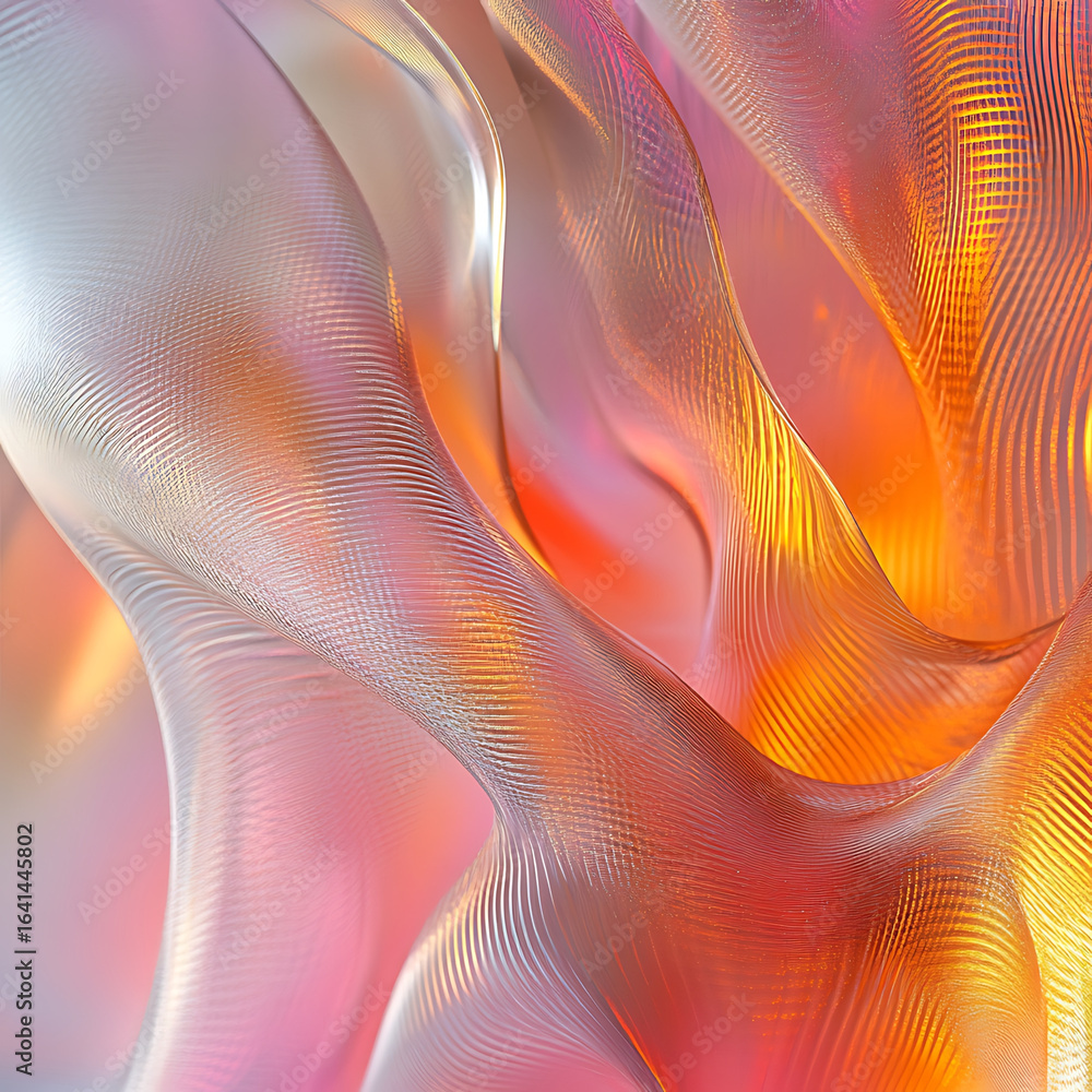 Aufkleber translucent waves of colorful glass create mesmerizing visual experience, showcasing blend of soft c