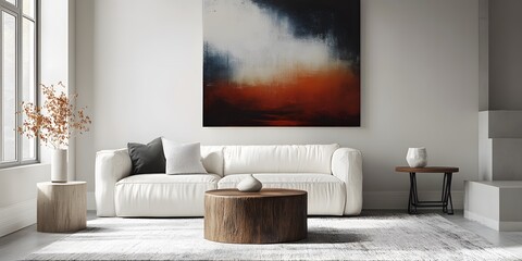 Spacious contemporary living area highlighting white upholstery as focal decor element in a refined modern luxury interior
modern living room with fireplace