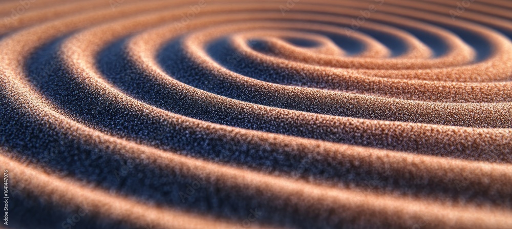 Poster Abstract Rippled Pattern Concentric Circles on Sand Creating an Artistic Circular Background Design