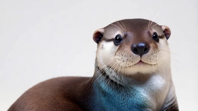 Adorable Otter Portrait: A Close-Up of a Curious River Otter