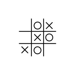 Hand drawn tic tac toe game. Vector illustration