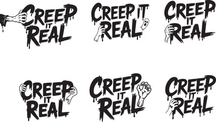 Fototapeta premium Creep It Real Halloween Typography.