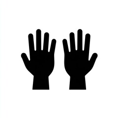 Fototapeta premium Two black hands raised, palms facing outwards