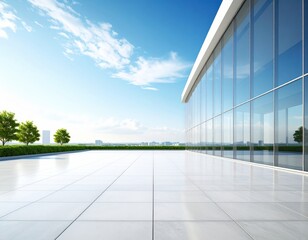 Fototapeta premium Modern office building exterior plaza