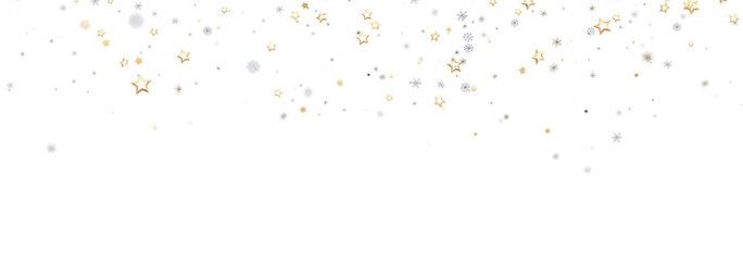 Elegant festive background with gold and silver stars. Perfect for holidays.