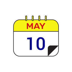 10 may calendar icon vector design illustration