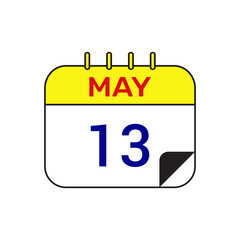 13 may calendar icon vector design illustration