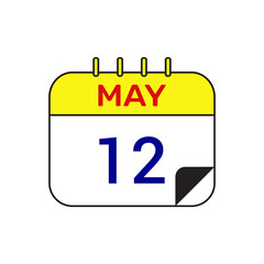 12 may calendar icon vector design illustration